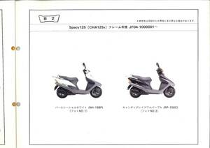 【HONDA】 パーツリスト Spacy125 JF04 【中古】 2版