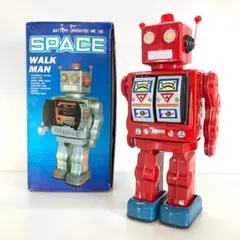 稼働品 ブリキ玩具　ロボット　スターストライダー　レッド　箱付き おもちゃ 玩具