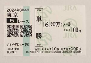 24年　新馬戦　クロワデュノール　現地単勝　