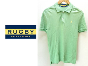 RALPH LAUREN RUGBY ★ 夏にぴったりの爽やかさ◎ 半袖 ポロシャツ ライトグリーン XS 定番 アメカジ 古着MIX ラルフローレン ラグビー●J