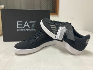 管20006 新品　エンポリオアルマーニ(EMPORIO ARMANI)EA7★メンズ★シューズ ★スニーカー★約27.5m US9.5 靴　黒×ガンメタリック