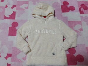 BABYDOLLふわふわパーカー付トレーナー140