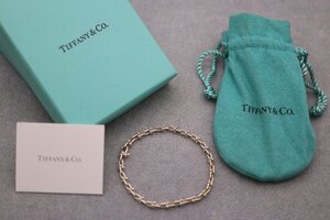 【美品】TIFFANY&Co. ティファニー Hardware ハードウェア マイクロリンク ブレスレット 17cm シルバー 925 SV 6.4g 保存袋 箱付き【漂亮】