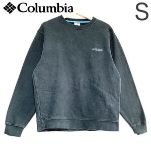 輸入古着 Columbia コロンビア 肉厚 スウェット トレーナー ロゴ刺繍 ブラック