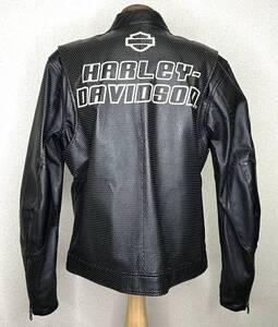 美品【L】ハーレー純正 メッシュ革ジャン★黒HARLEY-DAVIDSON ショベル　ダイナ　スポスタ