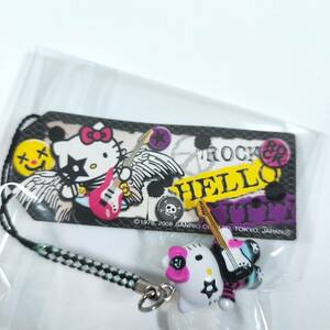 激レア☆限定 ハローキティ ロック ブラックスカルリボン 根付け 2008年 Hello Kitty BLACK ROCK キーホルダー サンリオ Sanrio 翼 羽