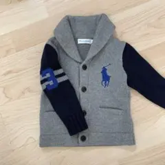 Ralph Lauren ベビー カーディガン 12M グレー/ネイビー