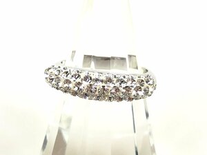 美品　スワロフスキー　SWAROVSKI　パヴェ　ラインストーン　リング　指輪　サイズ刻印:55/実寸:14号　ホワイト×シルバーカラー　YAS-6110