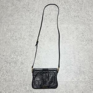 美品 MIUMIU スタッズ ミニ ショルダーバッグ ブラック