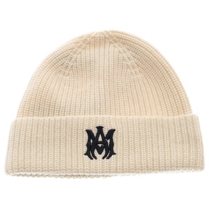 AMIRI アミリ MA Cashmere Beanie PS24MAH010 MAロゴ カシミアビーニー ニットキャップ 帽子 クリーム