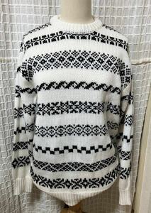 新品☆GU ジーユー MEN フェアアイルクルーネックセーター