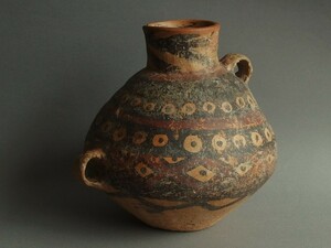 ◎野遊５ 床の間サイズの古代中国アンダーソン土器壺 彩陶 BC3100～1700年 新石器時代 馬家窯文化 土器 埴輪 漢 唐