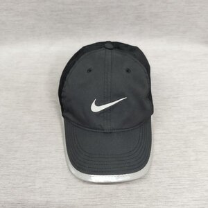 I884 NIKE ナイキ スポーツ キャップ ブラック JUST DO IT DRI-FIT ドライフィット スウッシュ プリント トレーニング ランニング CAP