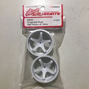 ジーフォース N-Type Drift Wheel High Traction/＋8/White R/Cカー用ホイール GD049 ドリフト