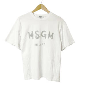 MSGM エムエスジーエム Tシャツ ラメロゴ 半袖 XS 白 2041MDM94 レディース A28