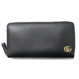 GUCCI グッチ ウォレット 財布 長財布 ブラック 黒 ラウンド ファスナー ジップ GG ダブルG 428736 レザー 高級 ロゴ フルジップ 大人