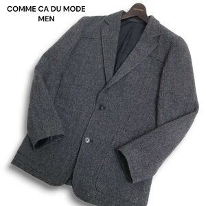 COMME CA DU MODE コムサ デ モード 秋冬★ ウール ツイード テーラード ジャケット グレー Sz.M メンズ　C4T10227_B#N