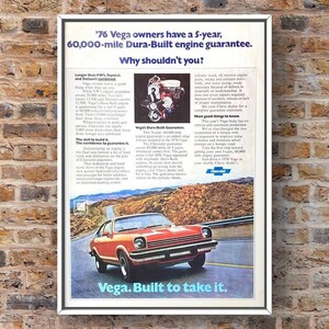 1976年 USA 当時物 シボレー ベガ 広告 / カタログ 旧車 ミニカー chevrolet vega ホイール カスタム 部品 パーツ シート 1/18 chevy vega