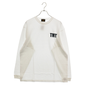 T.M.T ティーエムティー ロゴ プリント コットン ロングスリーブ カットソー 長袖Tシャツ ホワイト TCS-F22SP10