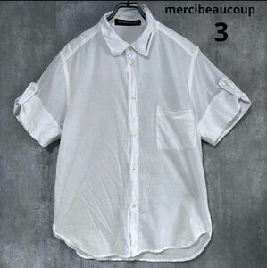 メルシーボークー　mercibeaucoup 半袖シャツ　サイズ3 白