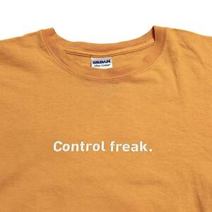 希少【2000s Y2K ビンテージ PNCバンク Control freak ソクバッキー GILDAN Tシャツ L】アメリカ USA アート メッセージ パロディー