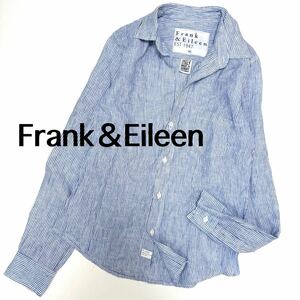 Frank＆Eileen リネンシャツ　麻　トップス　ブラウス　長袖　シャツ　 長袖シャツ　 ブルー　