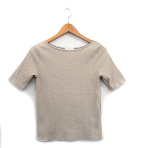 オペークドットクリップ OPAQUE.CLIP リブ カットソー Tシャツ 半袖 コットン シンプル ベージュ /KT24 レディース