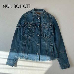 Neil Barrett　ニールバレット　ノーカラーデニムジャケット　Sサイズ　Gジャン