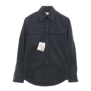 BOTTEGA VENETA ボッテガヴェネタ COTTON SHIRT LIGHT コットン 長袖シャツ ネイビー 801255 V25A0