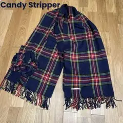 ●美品● Candy Stripper フリルデザイン チェック マフラー