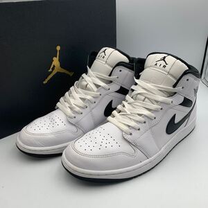 L058B NIKE ナイキ AIR JORDAN1 エアジョーダン1 MID DQ8426-132 メンズ スニーカー US10 28cm ホワイト ブラック 美品 箱付き