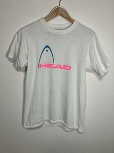 HEAD ヘッド 企業ロゴ シングルステッチ Tシャツ 白 M【管理番号B114】