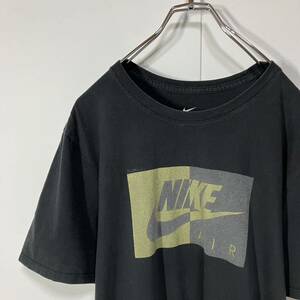 NIKE ナイキ ビッグ ロゴ プリント クルーネック 半袖 Tシャツ 古着 ブラック M