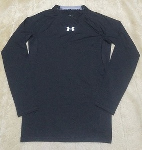 15【中古】*UNDER ARMOUR ヒートギア コンプレッション長袖Tシャツ ロゴプリント メンズ 送料無料