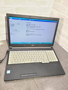 【現状品】管1X60 FUJITSU LIFEBOOK A577/P FMVA18005 CPU core i3-7100U Bios起動OK HDD無し、メモリー4GB、バッテリー有り 