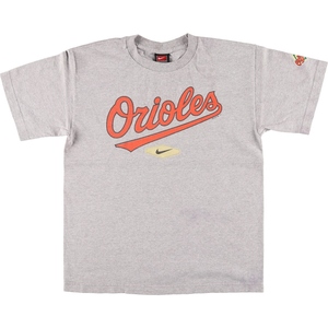 古着 ナイキ NIKE TEAM ボルチモア オリオールズ 短丈 ショート丈 ロゴプリントTシャツ メンズM相当 /eaa471864