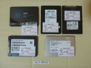 管理番号　T-05302 / SSD / 2.5インチ / 256GB / 5個セット / レターパック発送 / データ消去済み / ジャンク扱い