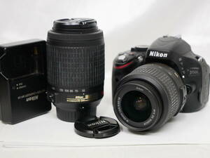 #4851 NIKON D5100 AF-S 55-200mm 18-55mm ニコン デジタル一眼レフカメラ ダブルズームレンズ