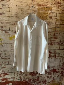 60s ARROW OPEN COLLAR SHIRT ヴィンテージ ビンテージ オープンカラーシャツ 開襟シャツ ボックスシャツ 50s 送料無料 生成り