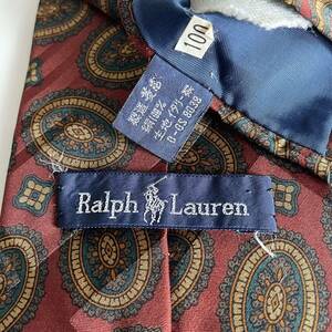 ラルフローレン(Ralph Lauren) レッド鏡丸ネクタイ