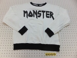 FOREVER 21 フォーエバー レディース コットン ビッグ英字プリント ドルマン トレーナー M 白黒