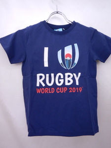 ラグビーワールドカップ 公式Tシャツ 日本代表　★子ども用130　★前プリント紺色　レア商品 　★本体価格2900円　★送料無料