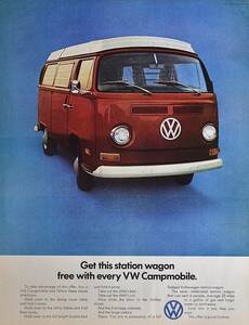 稀少！1971年フォルクスワーゲン広告/VW Station Wagon/ワーゲンバス/ドイツ車/旧車/X