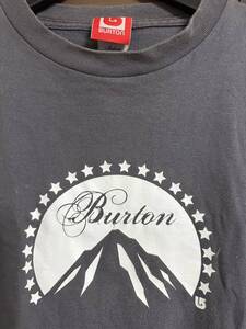 【非売品】burton ノベルティ Tシャツ Sサイズ相当 映画でよく見るオープニングのアレに酷似 パロディ コレクション ビンテージ