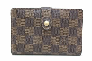 1B447☆LV ルイ・ヴィトン LOUIS VUITTON☆ がま口 2つ折り財布 ダミエ ポルトフォイユ ヴィエノワ N61674 良品 【ニューポーン】