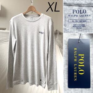 XL 新品 ポロ ラルフローレン Polo ロゴ刺繍 ライトウェイト サーマル ワッフル クルーネック 長袖 Tシャツ カットソー メンズ