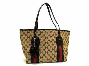 1円■美品■ GUCCI グッチ 211971 シェリーライン GG柄 GGキャンバス×パテントレザー ハンドバッグ ショルダー 肩掛け ブラウン系 FA9804