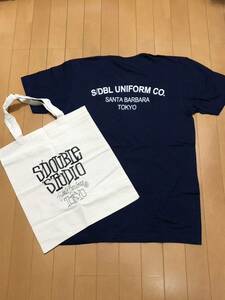 S/DOUBLE Tシャツ Lサイズ ネイビー 新品未使用品 タグ付き トートバック付き