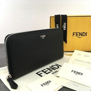 ☆送料無料☆ 未使用品 FENDI ジップウォレット 7M0210 ブラック レザー セレリア プレゼントにも！ 522