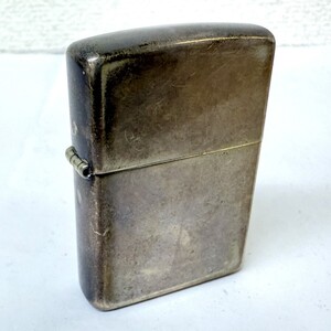 H850-NG1-418▲ Zippo ジッポ STERLING SILVER スターリングシルバー 2002 オイルライター 火花あり